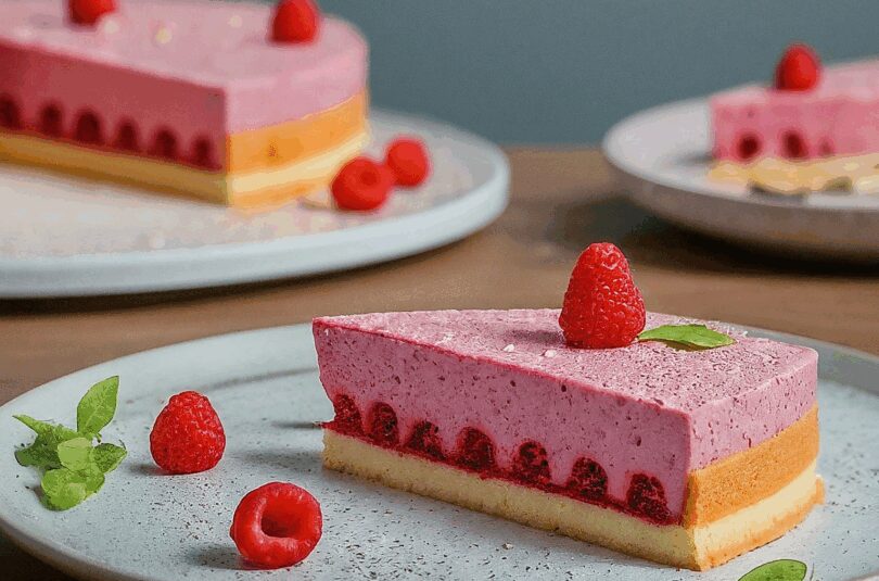 Himbeertorte – Frische Himbeertorte mit Schmand