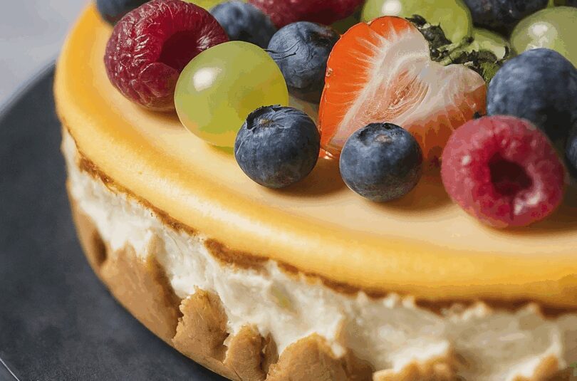 Käsekuchen Topping – American Cheesecake mit Sahne-Früchte-Topping