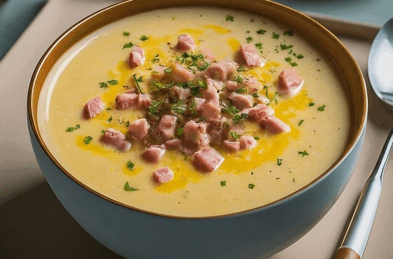 Käsesuppe mit Schmelzkäse und Hackfleisch – Käse Lauch Suppe mit Hackfleisch