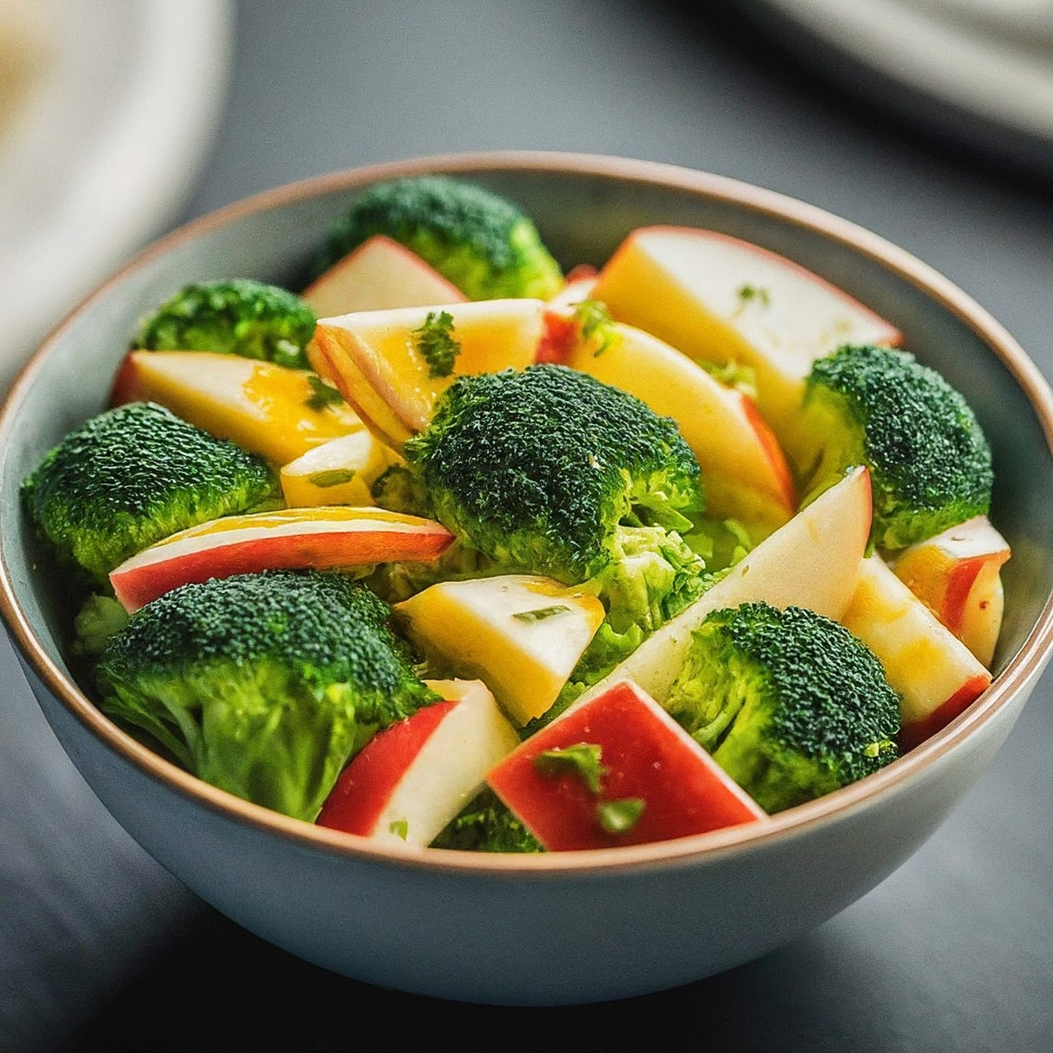 Kalorienarmer-Brokkoli-Paprika-Apfel-Salat Kalorienarmer Brokkoli-Paprika-Apfel-Salat