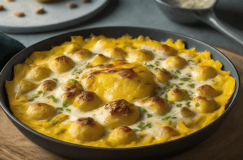 Kartoffel-Gemüse-Auflauf mit Käse überbacken