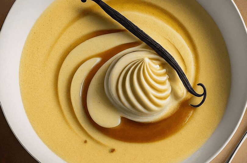 Kirschsuppe mit Vanillepudding
