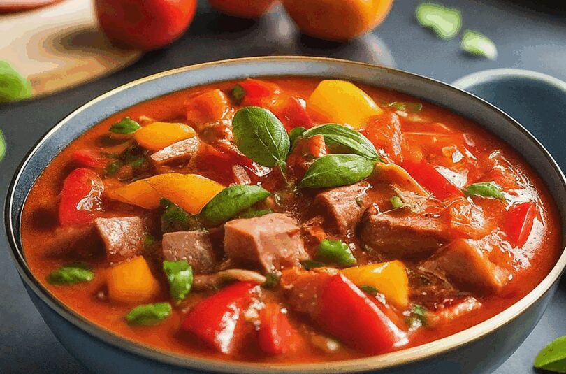 Klassisches Letscho – Ungarischer Paprika-Tomaten-Eintopf