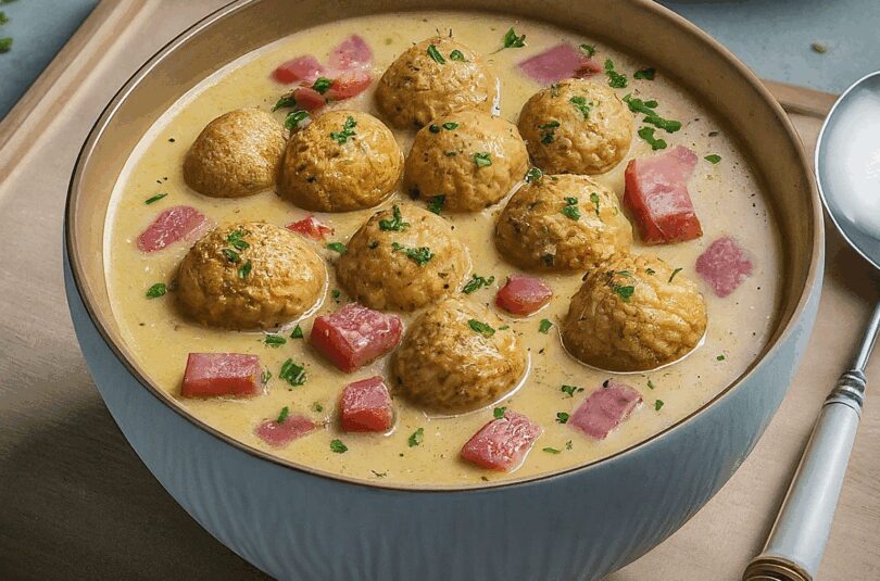 Knöpfle – Gezupfte Knöpfle in einer Speck-Bohnensuppe