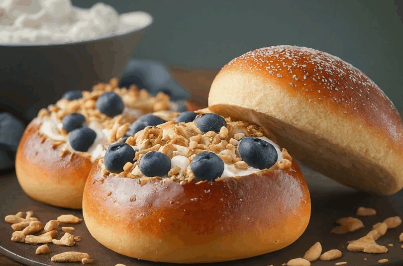 Körnerbrötchen mit Quark und Haferflocken