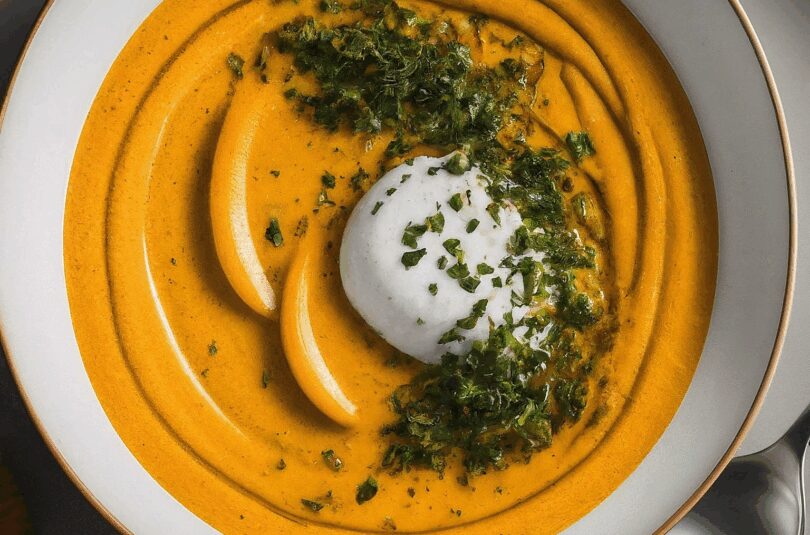 Kürbissuppe mit Ingwer und Kokosmilch