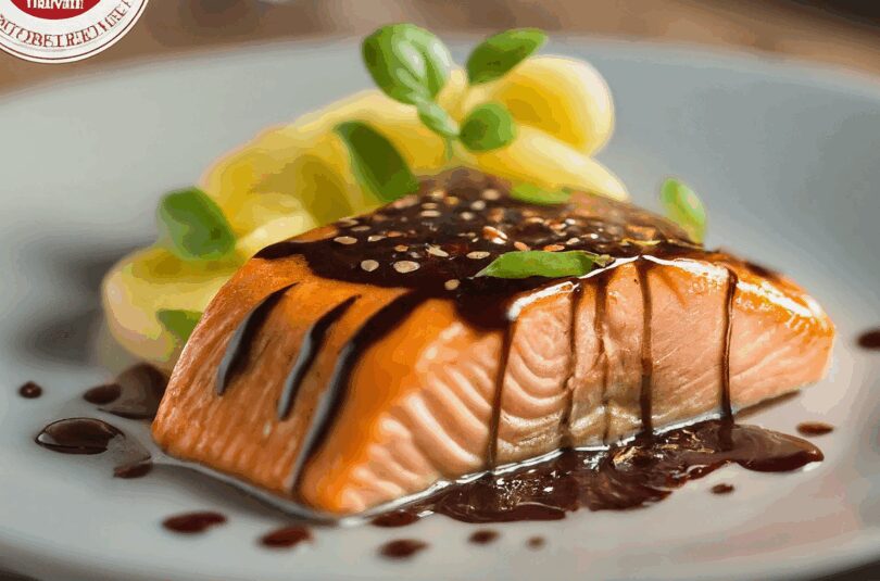 Lachsfilet mit Balsamico-Glasur