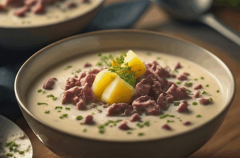 Lauch-Hackfleisch-Suppe – Käsige Lauchsuppe mit Hackfleisch