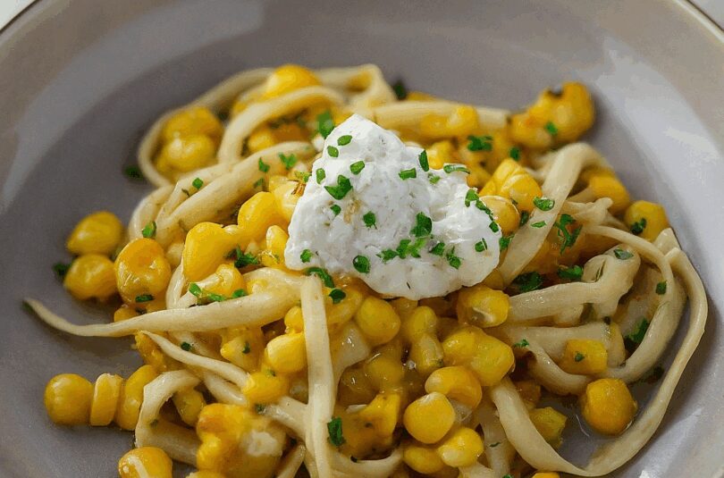 Mairübe – Mairübenallerlei mit Ziegenfrischkäse und Bandnudeln