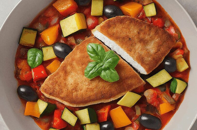 Mediterrane Gemüsepfanne mit Hähnchenbrustfilet