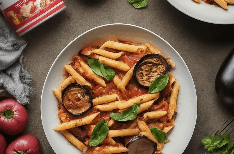 Melanzane Deutsch – Pasta con Melanzane e Pomodoro (Pasta mit Auberginen und Tomaten)
