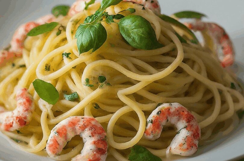 Nudeln mit Garnelen – Spaghetti mit Garnelen
