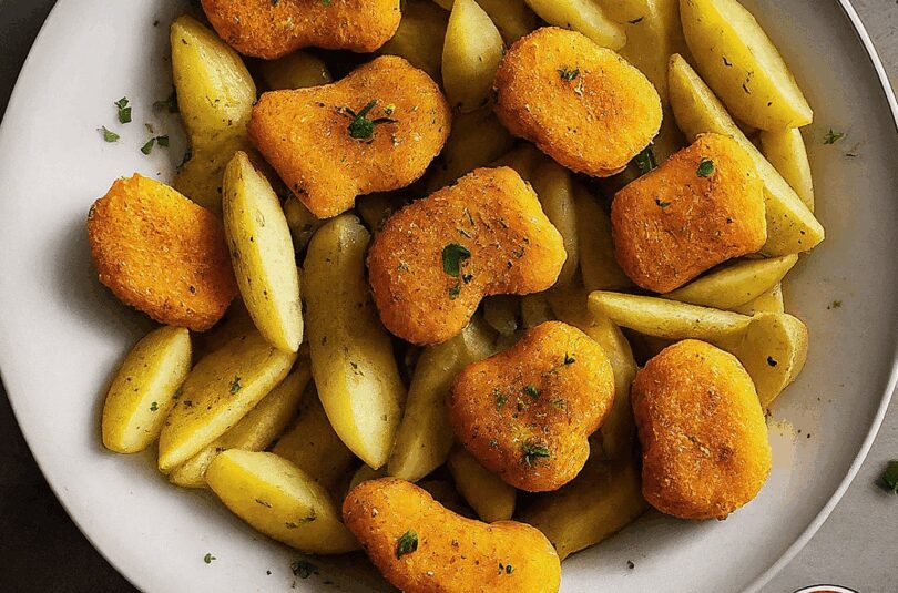 Nuggets in der Heißluftfritteuse – Nuggets und Pommes Knusprig und Selbstgemacht