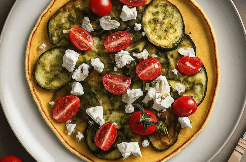 Ofenpfannkuchen Herzhaft mit Gemüse und Feta