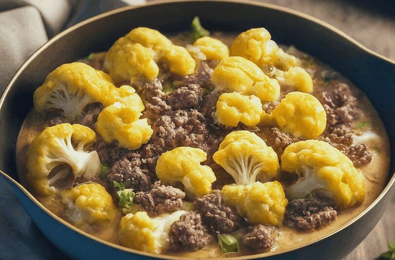 Omas Blumenkohlauflauf mit Hackfleisch – Überbackener Blumenkohl