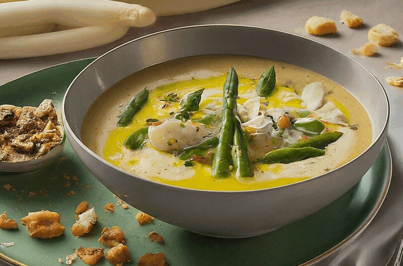 Omas Spargelsuppe aus Schalen – Kays Spargelcremesuppe aus Spargelschalen