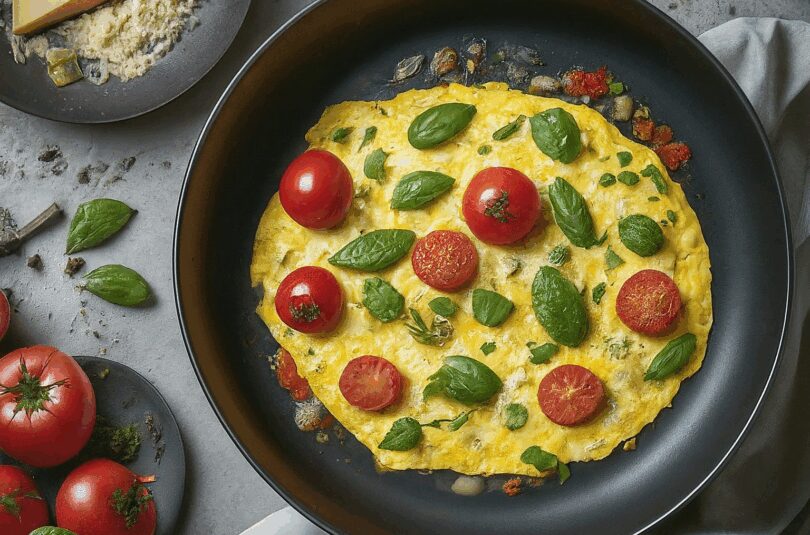 Omelett-mit-Kaese-und-Tomaten Omelett mit Käse und Tomaten