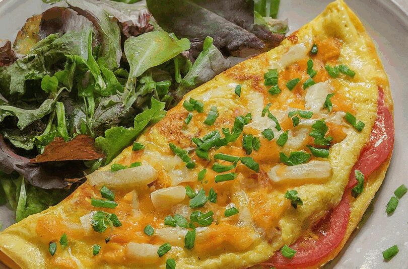 Omelette-Grundrezept-–-Omelett-Mit-Kaese-Und-Tomaten Omelette Grundrezept – Omelett Mit Käse Und Tomaten