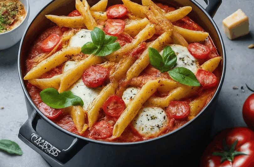 One Pot Pasta Ofen – Die Cremigste One Pot Ofen Tomate Mozzarella Pasta