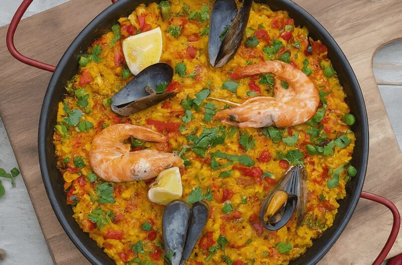 Paella – Paella mit Meeresfrüchten