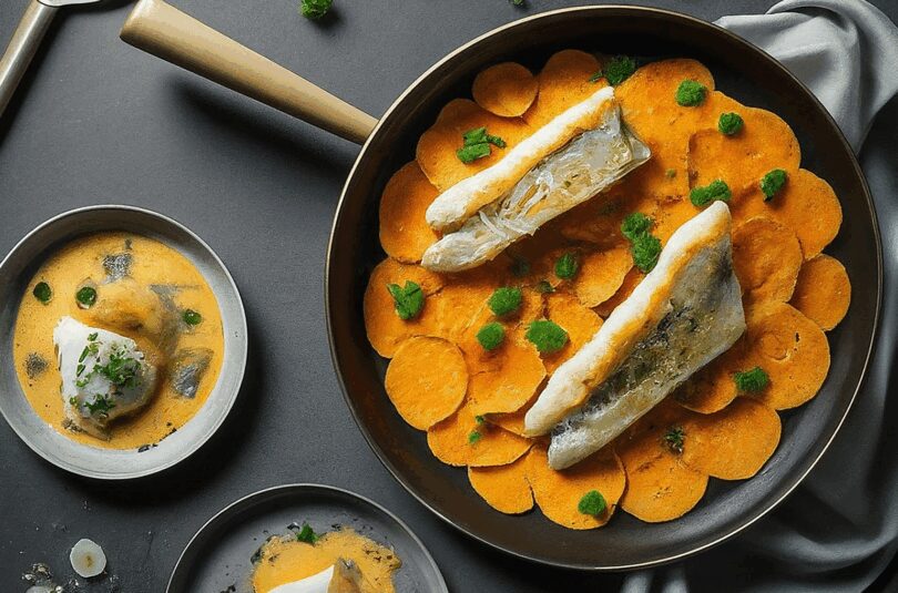 Papageienfisch mit Süßkartoffelauflauf