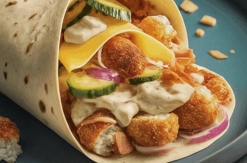 Philadelphia Wraps mit Kochschinken, Käse und Gurken