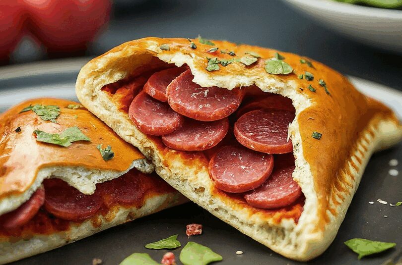 Pizzataschen – Pizzataschen Mit Salami Schinken Füllung