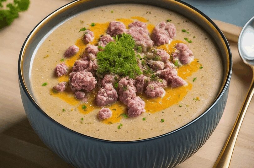 Porree Hackfleisch Suppe – Deftig und Wärmend