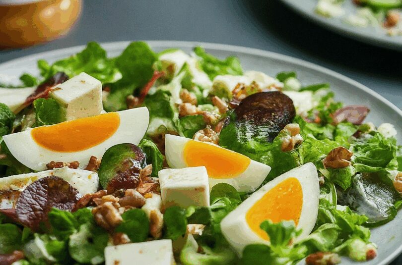 Proteinreicher Hüttenkäse-Salat zum Abendessen
