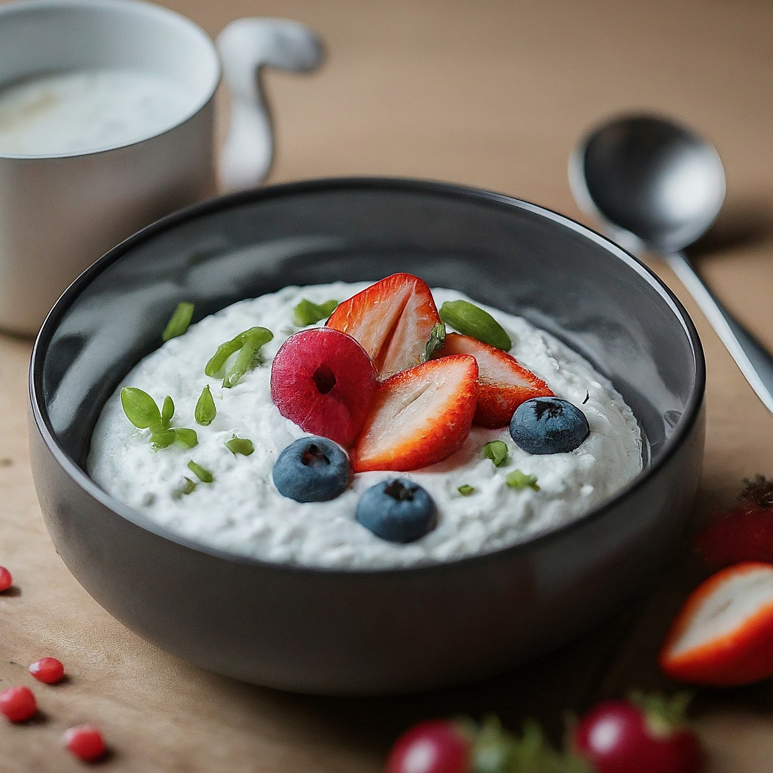 Proteinreicher-Quark-mit-Beeren-8211-Fitness-Fruehstueck Proteinreicher Quark mit Beeren – Fitness Frühstück