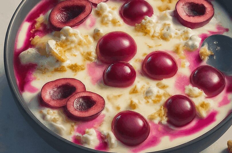 Quarkauflauf mit Kirschen – Sauerkirsch Quark Auflauf