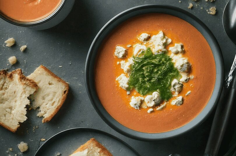 Radieschensuppe mit Frischkäse und Kresse