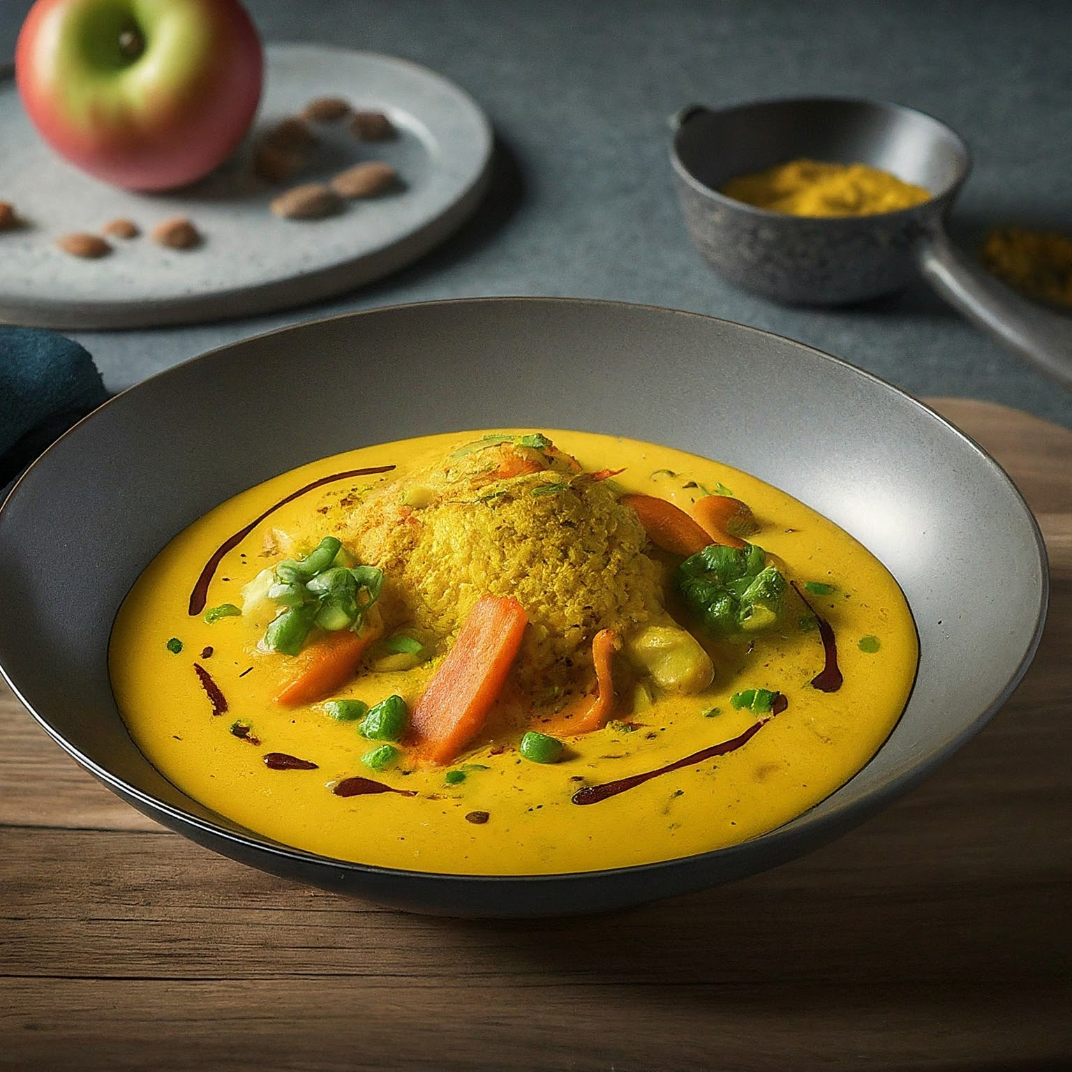 Reis-mit-Curry-Gemuese-Sosse Reis mit Curry-Gemüse-Soße