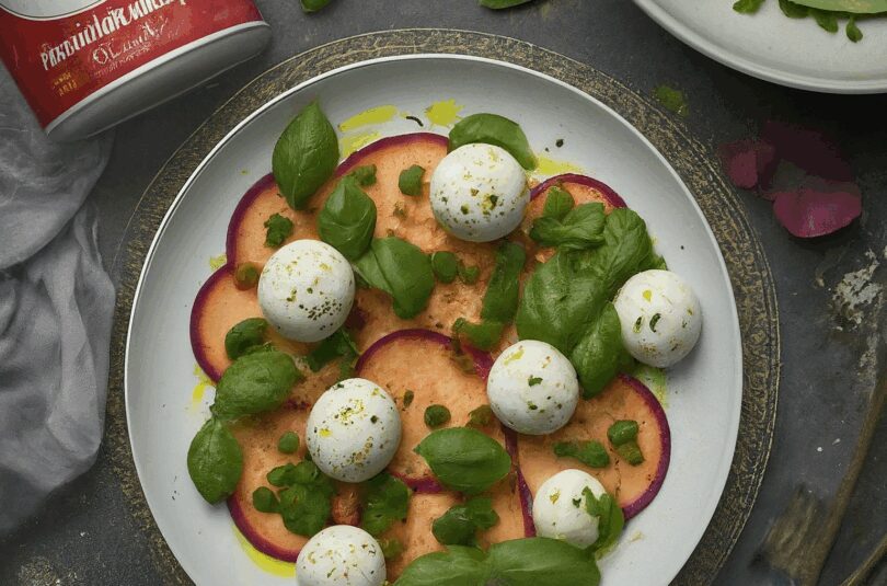 Römersalat mit mariniertem Mozzarella