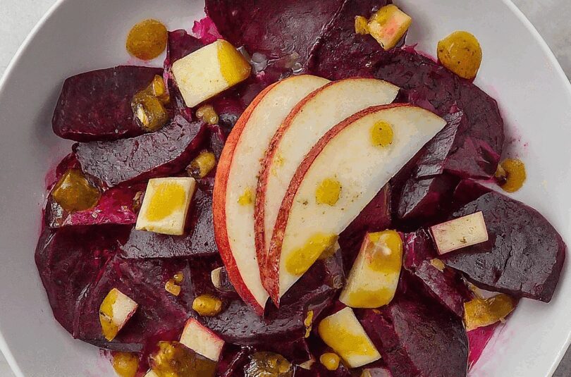 Rote Bete Salat mit Apfel – Rote Bete Salat mit Honig-Apfel-Dressing