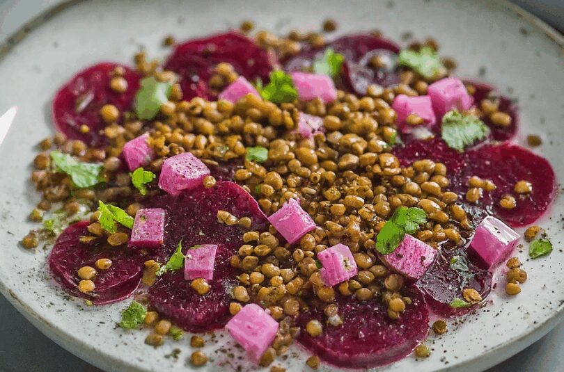 Roter Linsensalat mit Roter Bete