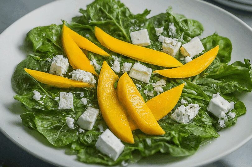 Salat mit Mango – Blattsalat mit Mango und Feta