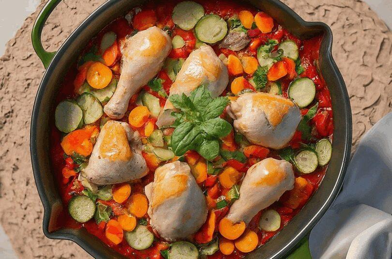 Schnelle Gemüsepfanne mit Hähnchen