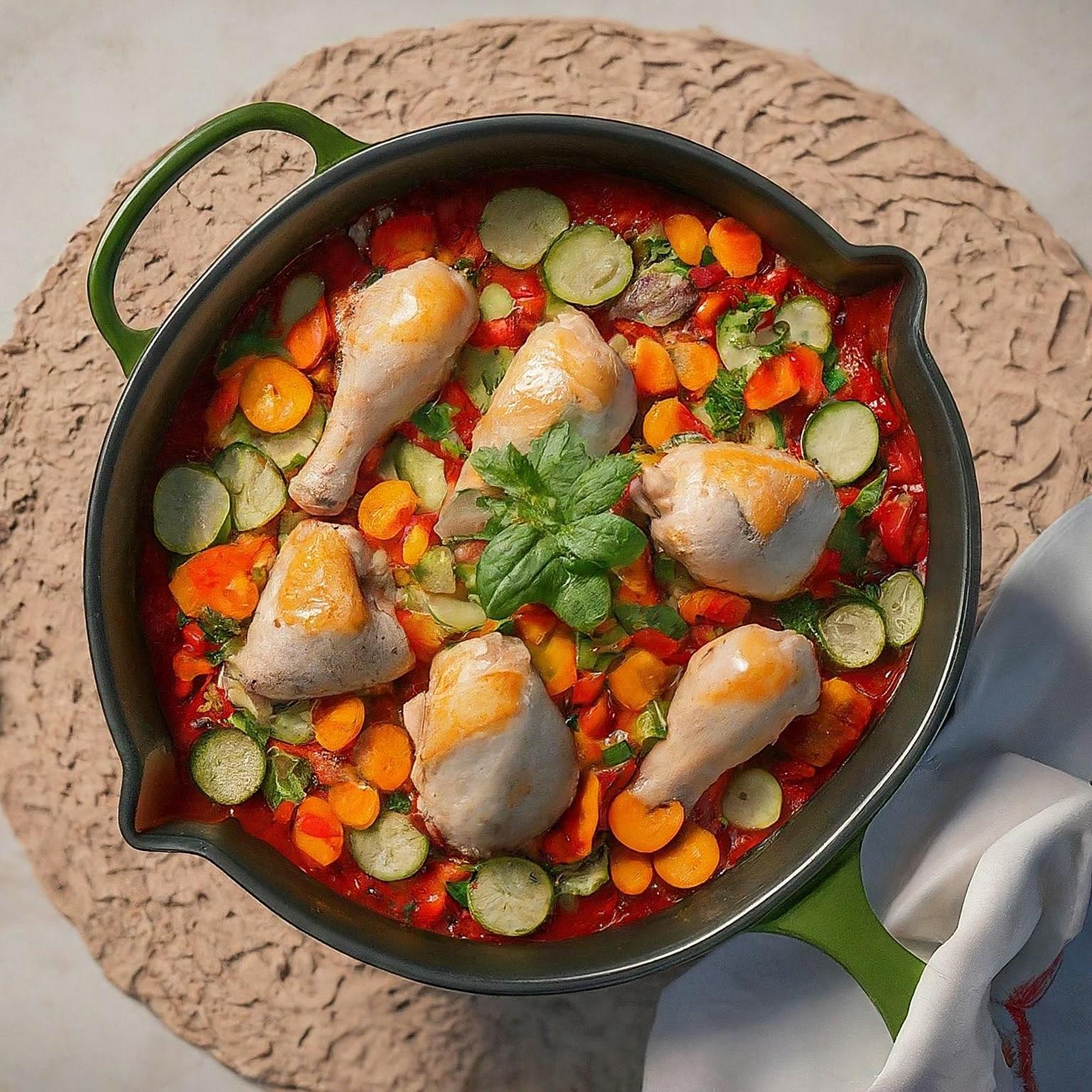 Schnelle-Gemuesepfanne-mit-Haehnchen Schnelle Gemüsepfanne mit Hähnchen