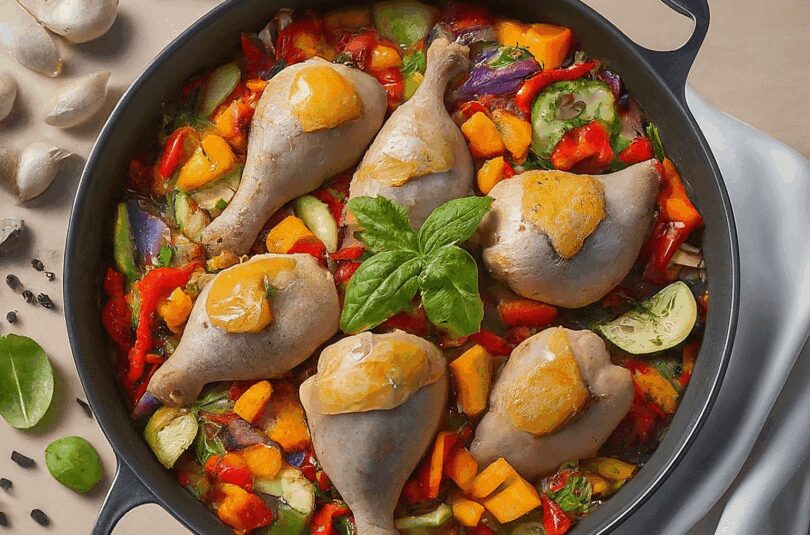 Schnelle Gemüsepfanne mit Hähnchen