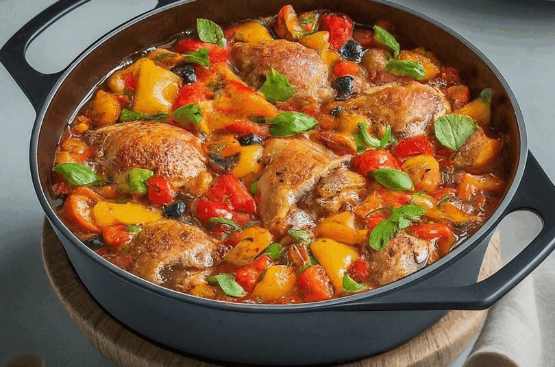 Schnelle Gemüsepfanne mit Hähnchen