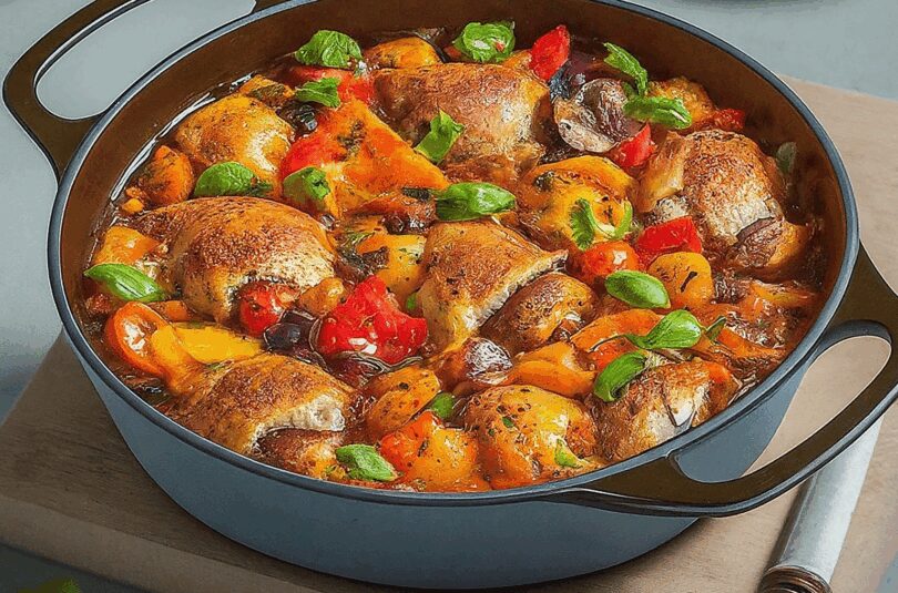 Schnelle Gemüsepfanne mit Hähnchen