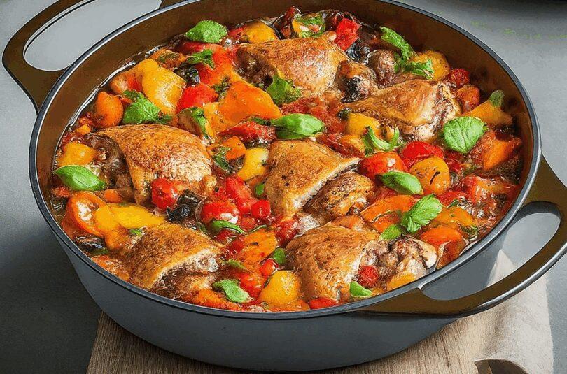 Schnelle Gemüsepfanne mit Hähnchen