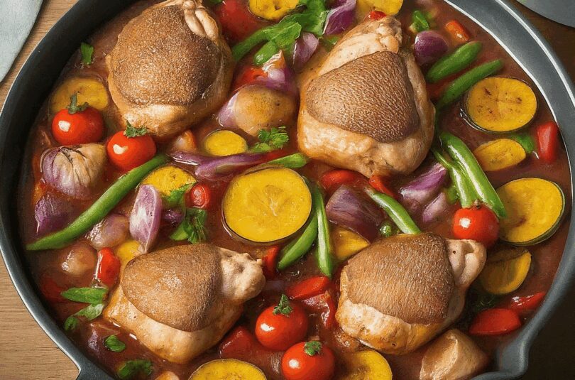 Schnelle Gemüsepfanne mit Hähnchen