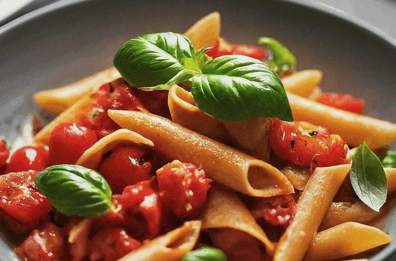 Schnelle Tomaten-Pasta mit Basilikum