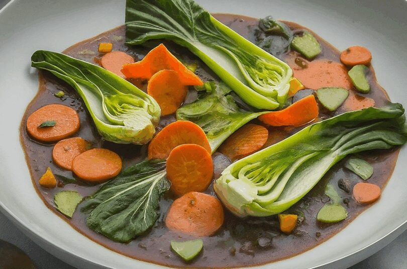 Schnelles Pak Choi Karotten Gemüse