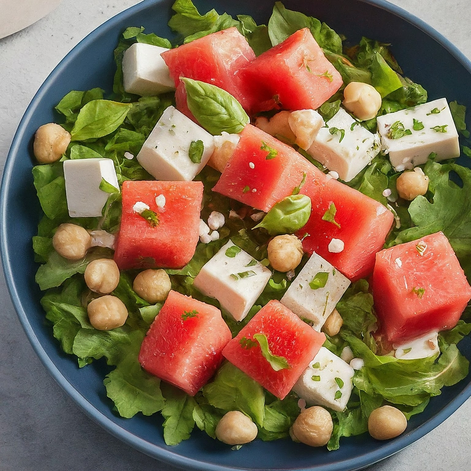 Sommerlicher-Salat-mit-Wassermelone-und-Feta Sommerlicher Salat mit Wassermelone und Feta