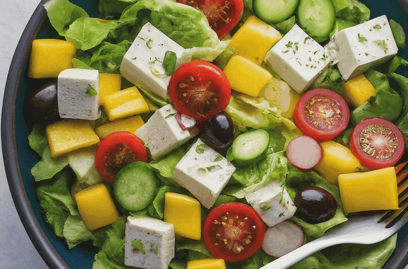 Sommersalat mit Feta – Gemischter Salat mit Feta Käse