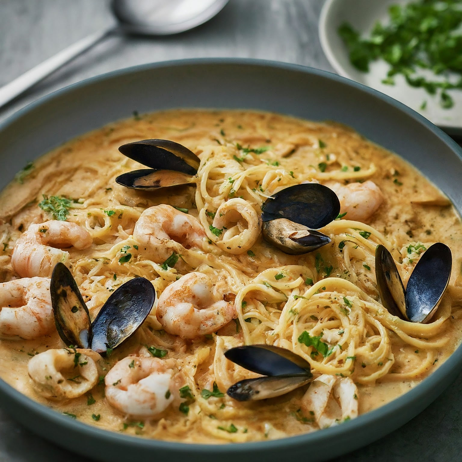 Spaghetti-Meeresfruechte-–-Meeresfruechte-in-Sahnesauce-mit-Spaghetti Spaghetti Meeresfrüchte – Meeresfrüchte in Sahnesauce mit Spaghetti