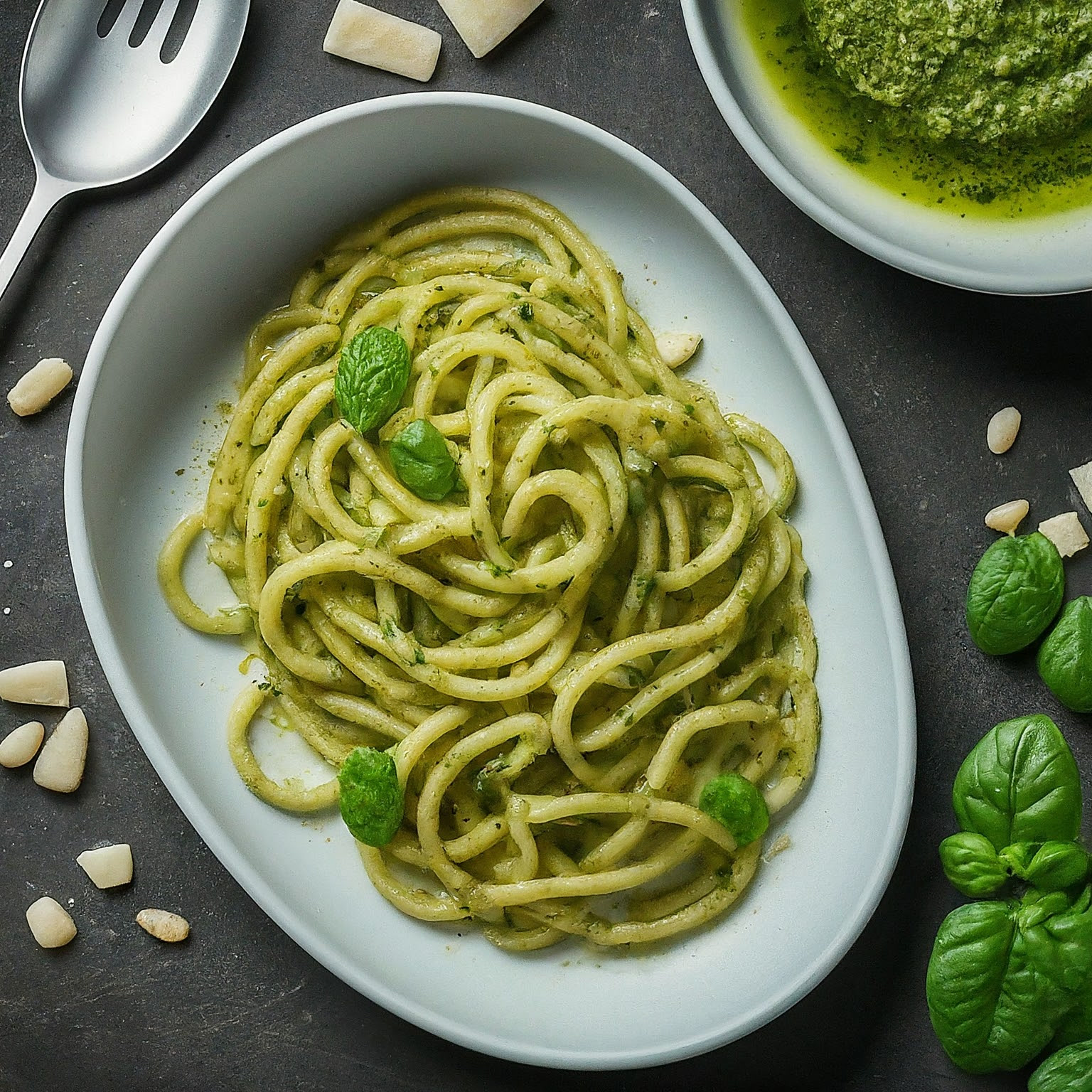 Spaghetti-mit-Pesto-–-Spaghetti-Al-Pesto Spaghetti mit Pesto – Spaghetti Al Pesto